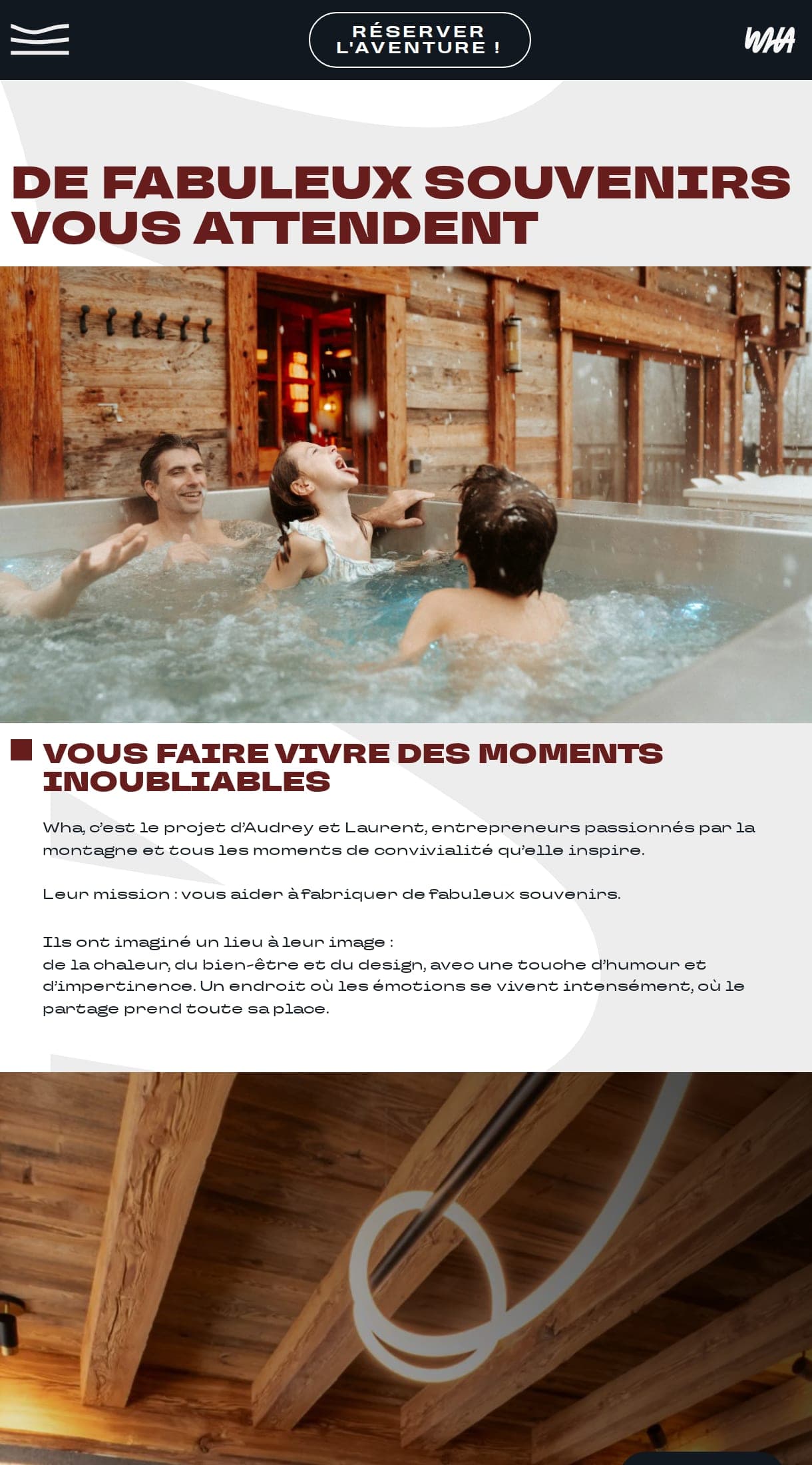 Aperçu du site du Chalet WHA à La Clusaz, avec moteur de réservation directe BedLink