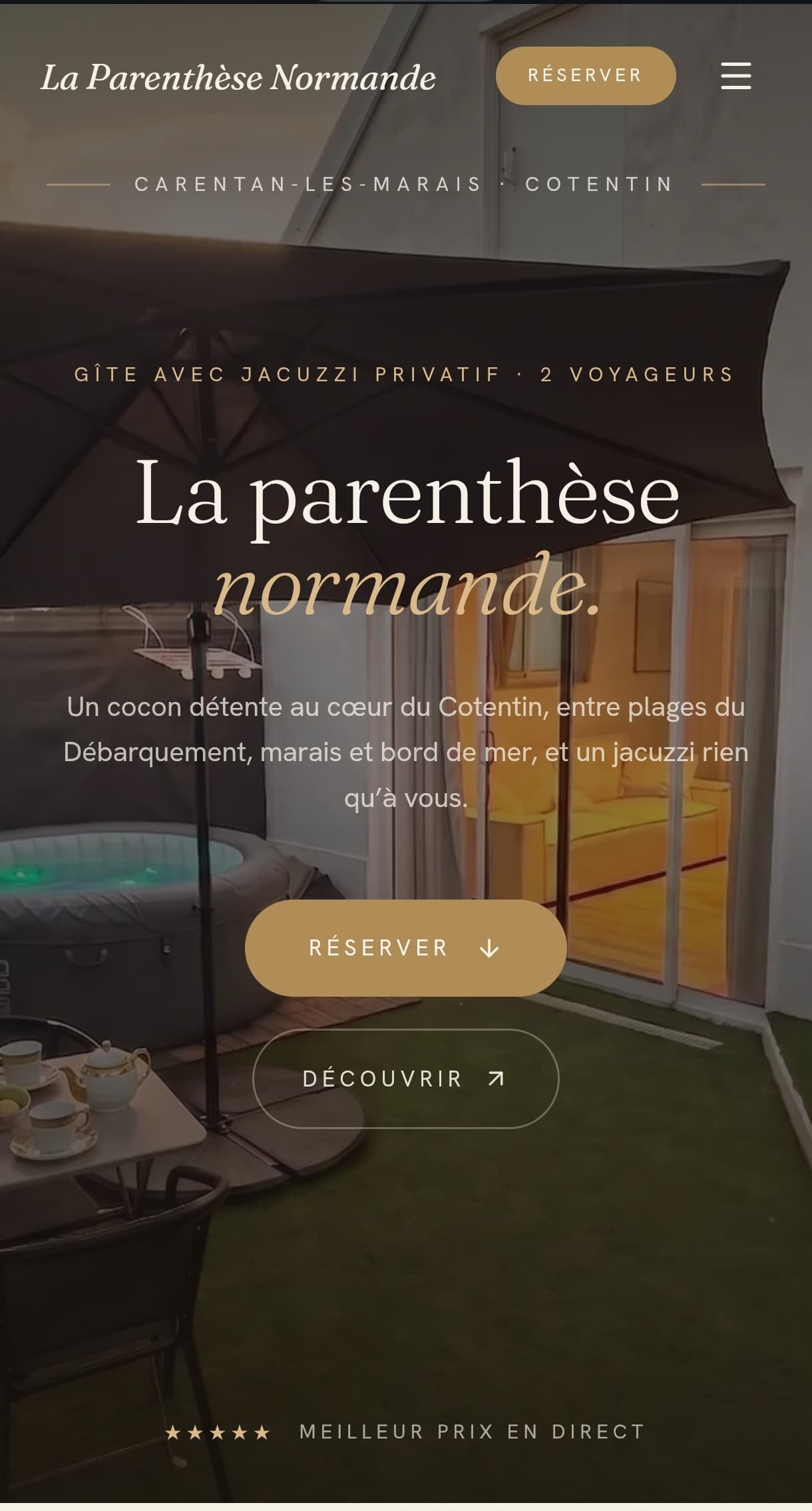 Aperçu du site de réservation directe de La Parenthèse Normande créé par BedLink
